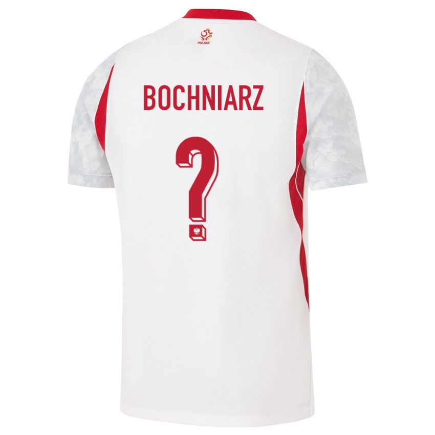 גברים פולין Kuba Bochniarz #0 לבן אדום אפור ג'רזי ביתית 26-28 חולצה קצרה