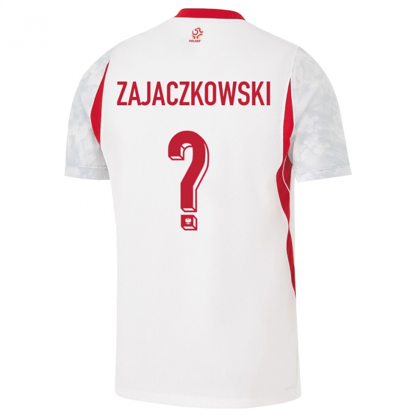 גברים פולין Lukasz Zajaczkowski #0 לבן אדום אפור ג'רזי ביתית 26-28 חולצה קצרה