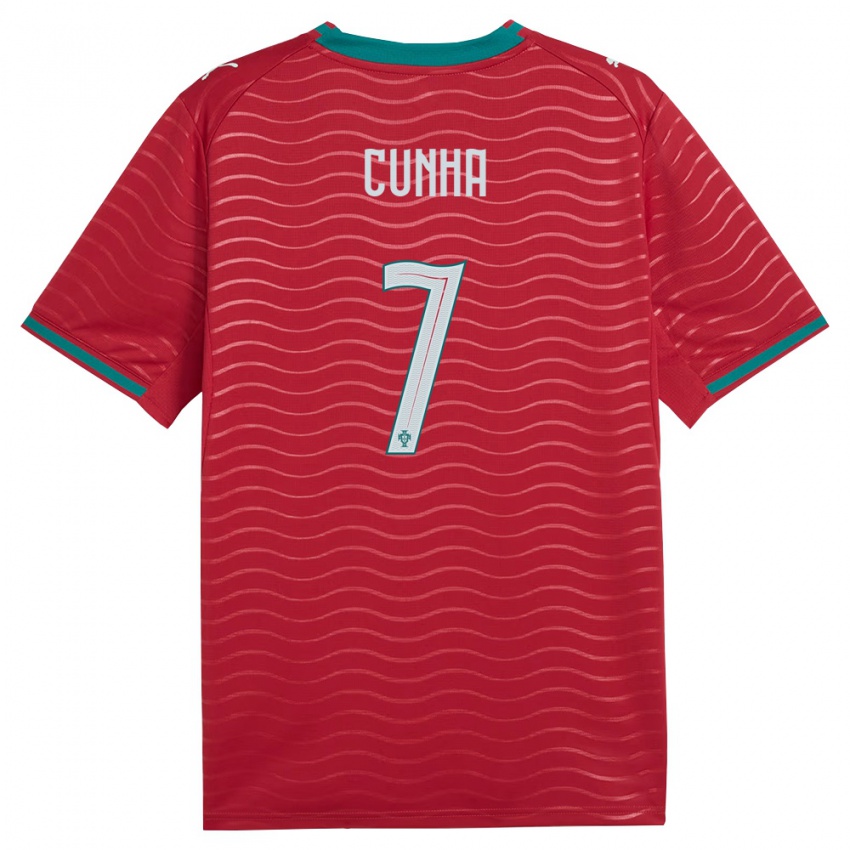 גברים פורטוגל Duarte Cunha #7 אדום ירוק לבן ג'רזי ביתית 26-28 חולצה קצרה
