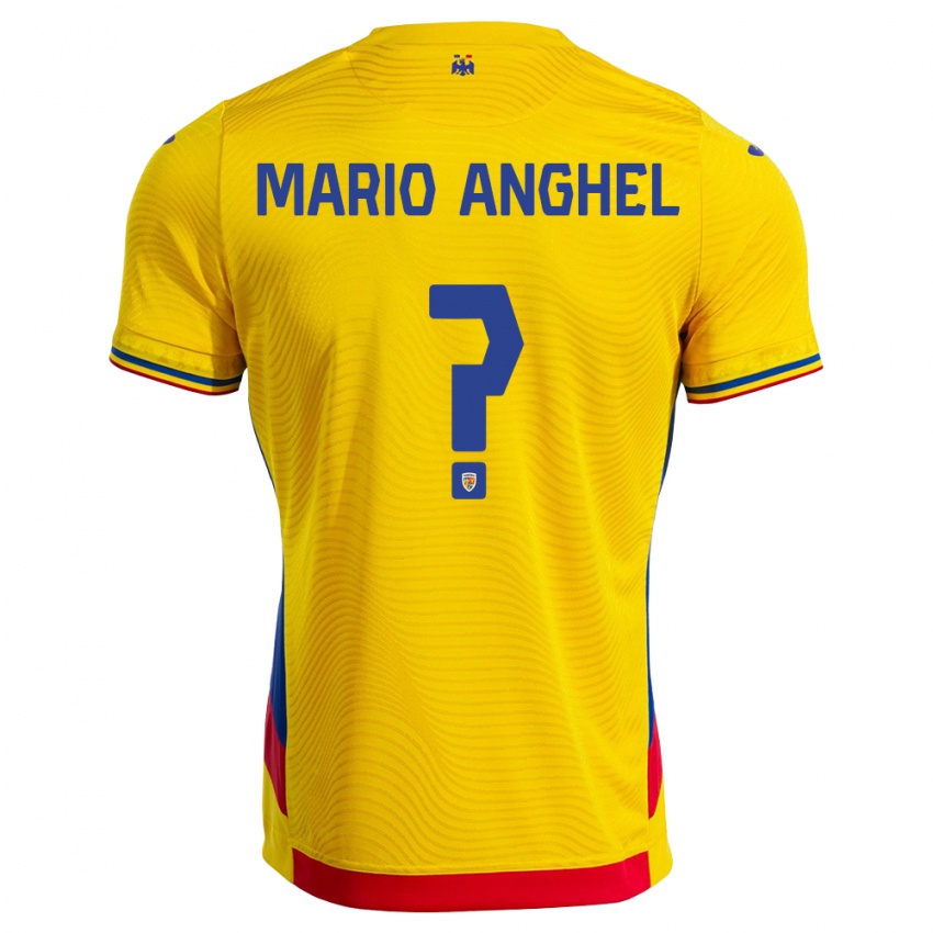 גברים רומניה Mario Anghel #0 צהוב אדום ג'רזי ביתית 26-28 חולצה קצרה
