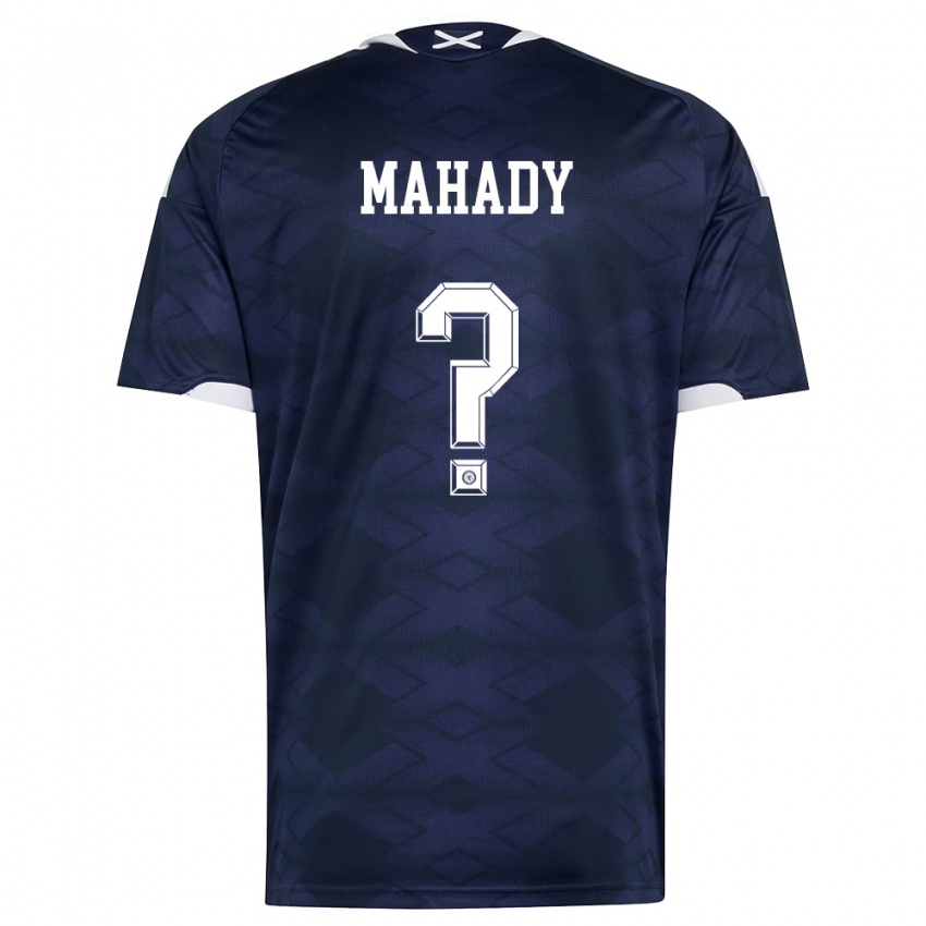 גברים סקוטלנד Rory Mahady #0 כהה לבן ג'רזי ביתית 26-28 חולצה קצרה