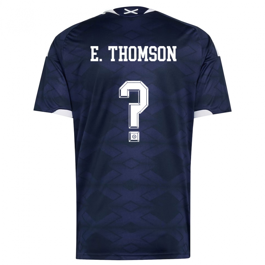 גברים סקוטלנד Ethan Thomson #0 כהה לבן ג'רזי ביתית 26-28 חולצה קצרה