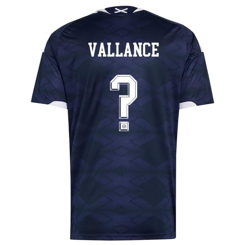 גברים סקוטלנד Jake Vallance #0 כהה לבן ג'רזי ביתית 26-28 חולצה קצרה