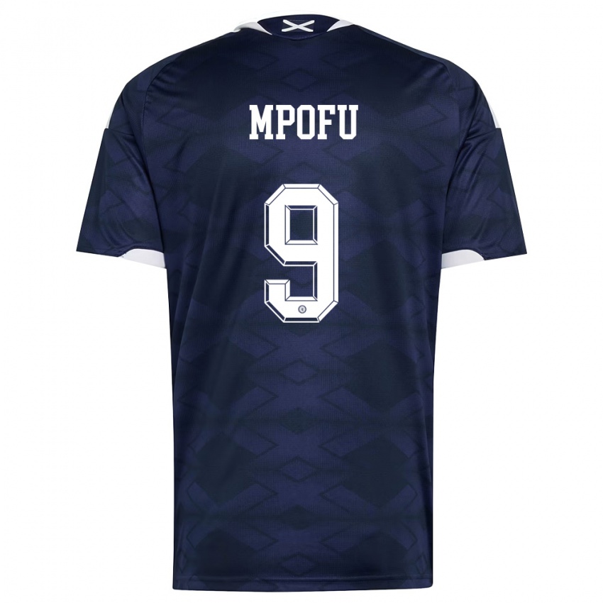 גברים סקוטלנד Camron Mpofu #9 כהה לבן ג'רזי ביתית 26-28 חולצה קצרה