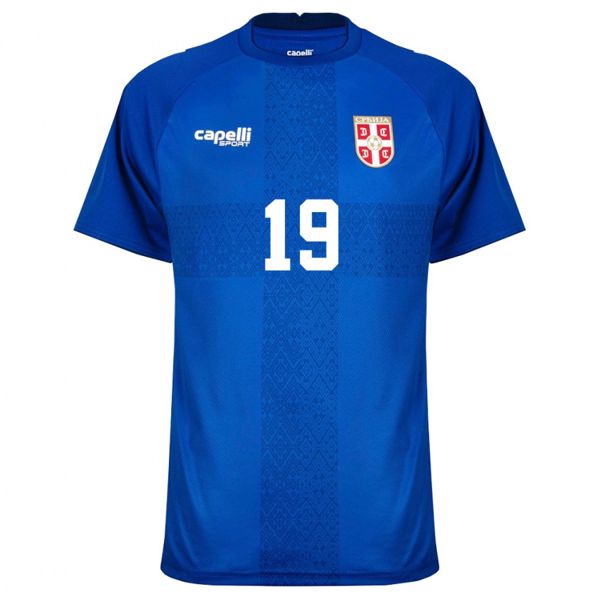 גברים סרביה נינה מאטאייץ' #19 כהה אדום ג'רזי ביתית 26-28 חולצה קצרה