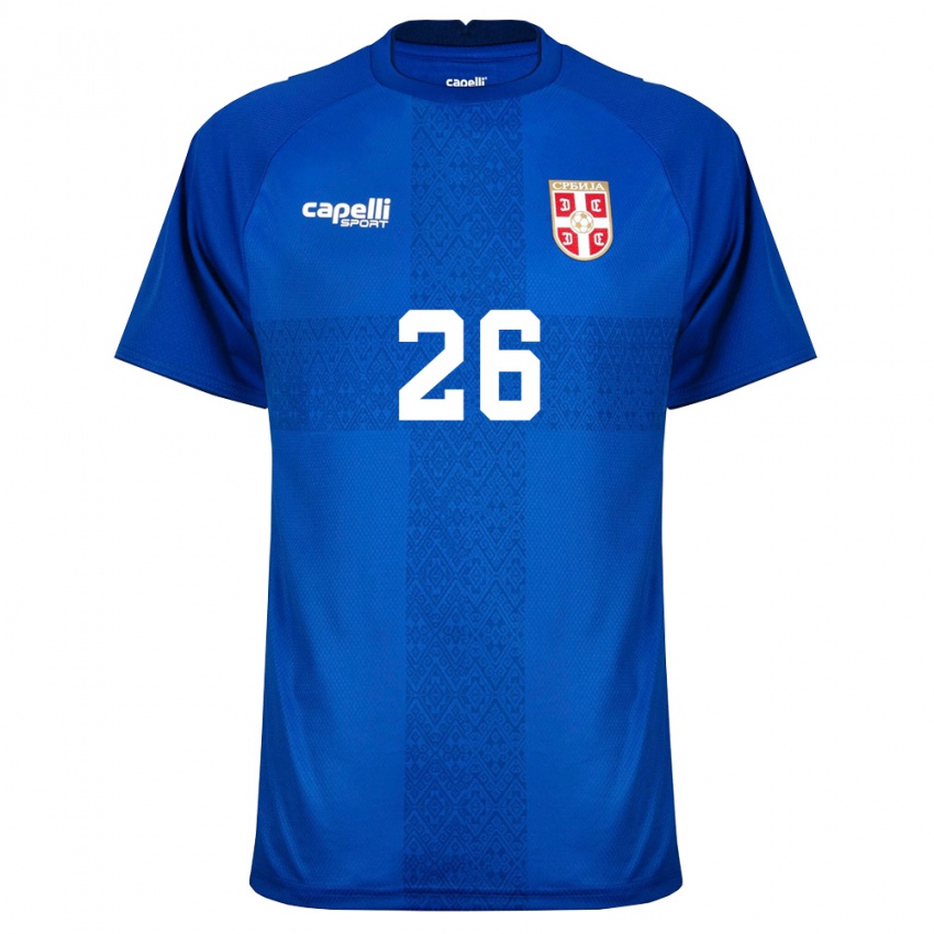 גברים סרביה ואניה דרגוייביץ׳ #26 כהה אדום ג'רזי ביתית 26-28 חולצה קצרה