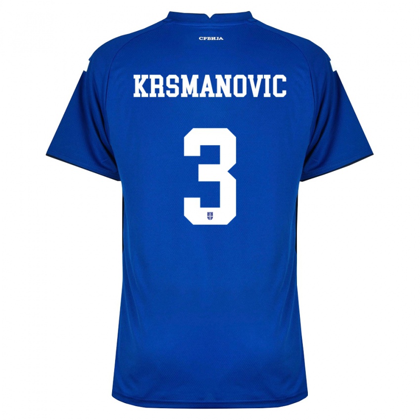 גברים סרביה נמניה קרסמנוביץ׳ #3 כהה אדום ג'רזי ביתית 26-28 חולצה קצרה