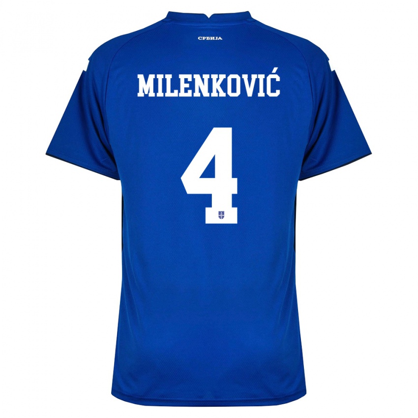 גברים סרביה ניקולה מילנקוביץ' #4 כהה אדום ג'רזי ביתית 26-28 חולצה קצרה