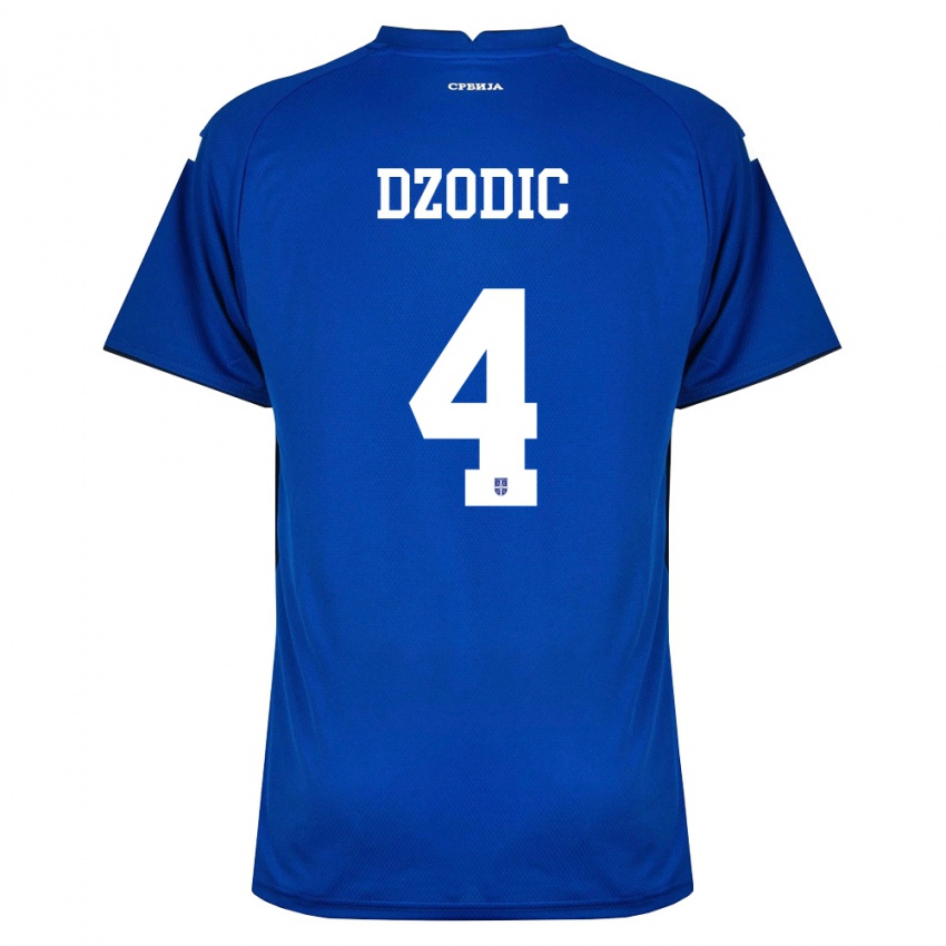 גברים סרביה סטפן דז'ודיץ׳ #4 כהה אדום ג'רזי ביתית 26-28 חולצה קצרה