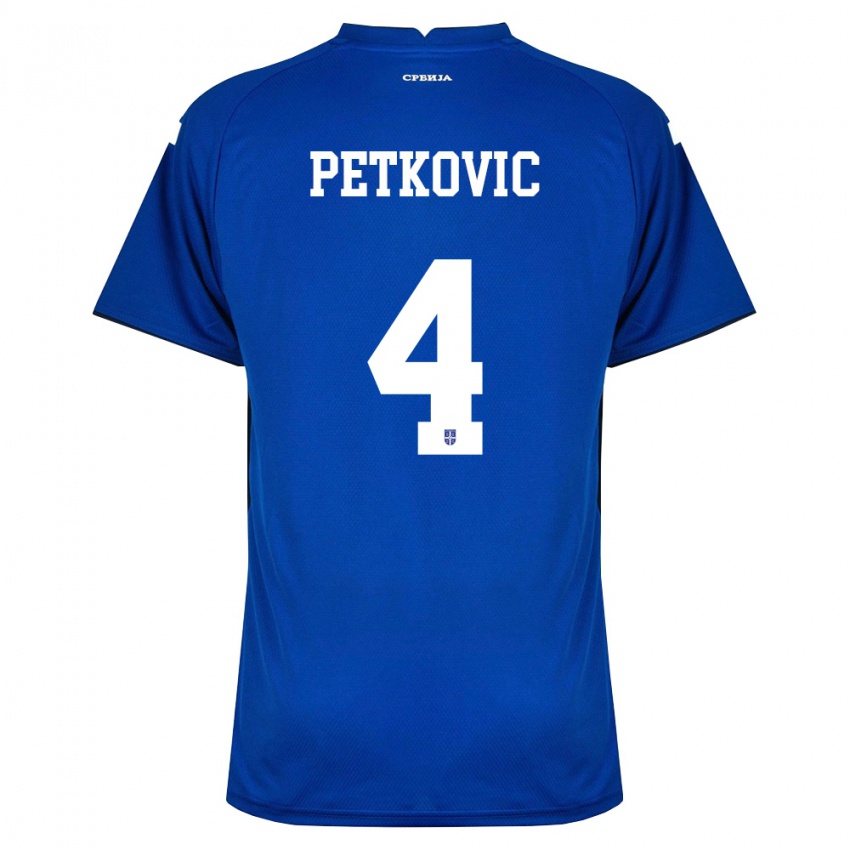 גברים סרביה ניקולה פטקוביץ' #4 כהה אדום ג'רזי ביתית 26-28 חולצה קצרה