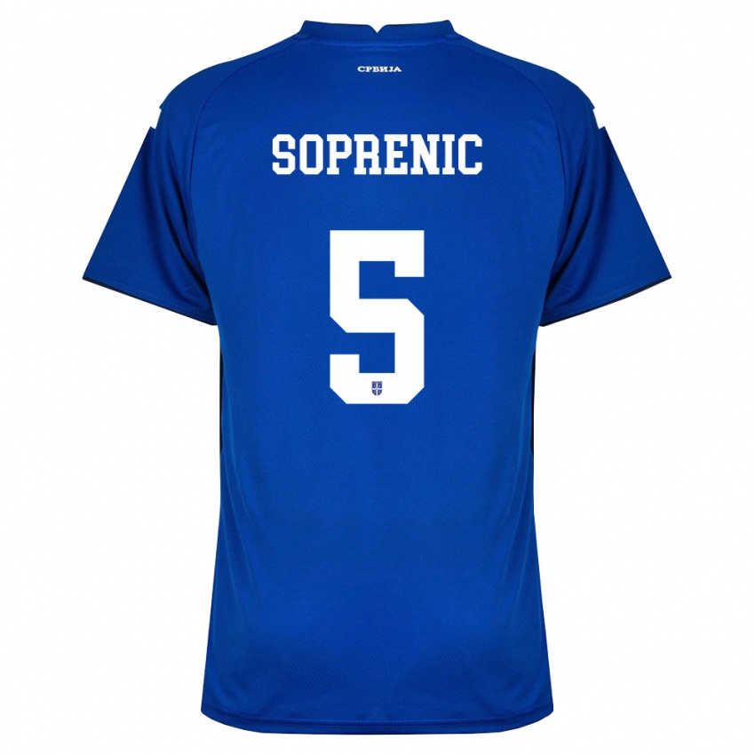 גברים סרביה Milos Soprenic #5 כהה אדום ג'רזי ביתית 26-28 חולצה קצרה