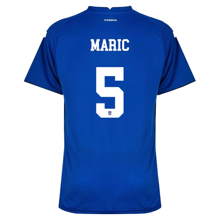 גברים סרביה Andrew Maric #5 כהה אדום ג'רזי ביתית 26-28 חולצה קצרה