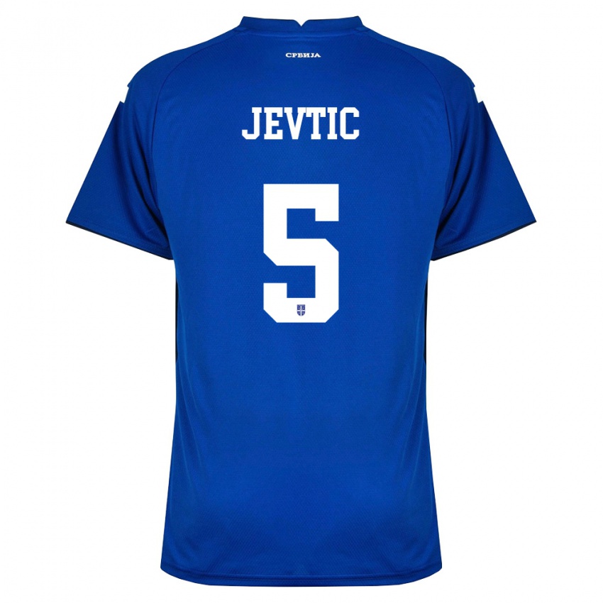 גברים סרביה Lazar Jevtic #5 כהה אדום ג'רזי ביתית 26-28 חולצה קצרה