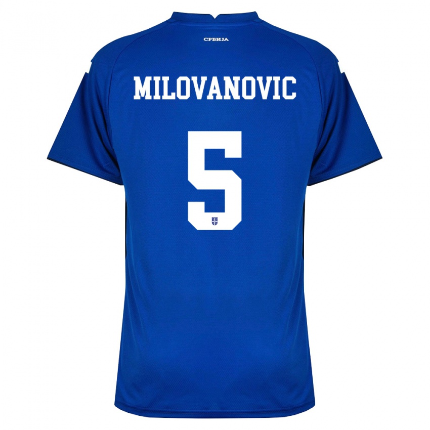 גברים סרביה מאטג׳ה מילובאנוביץ׳ #5 כהה אדום ג'רזי ביתית 26-28 חולצה קצרה