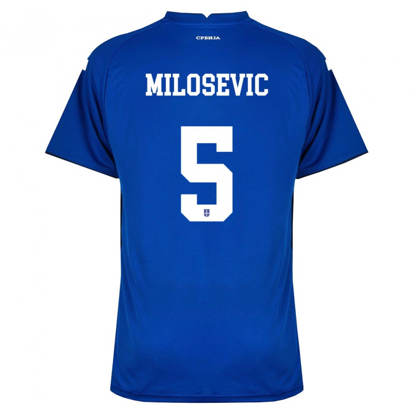 גברים סרביה יובאן מילושביץ' #5 כהה אדום ג'רזי ביתית 26-28 חולצה קצרה