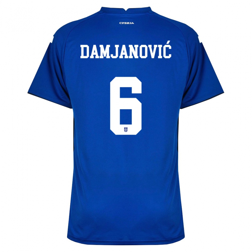 גברים סרביה נבנה דמייאנוביץ׳ #6 כהה אדום ג'רזי ביתית 26-28 חולצה קצרה