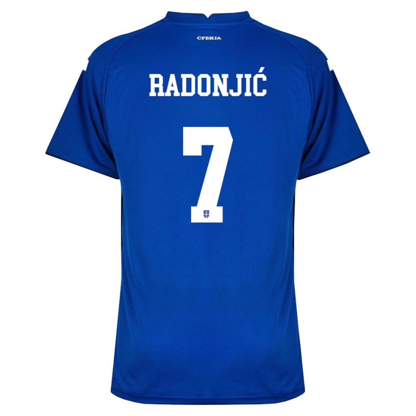 גברים סרביה נמניה ראדוניץ' #7 כהה אדום ג'רזי ביתית 26-28 חולצה קצרה