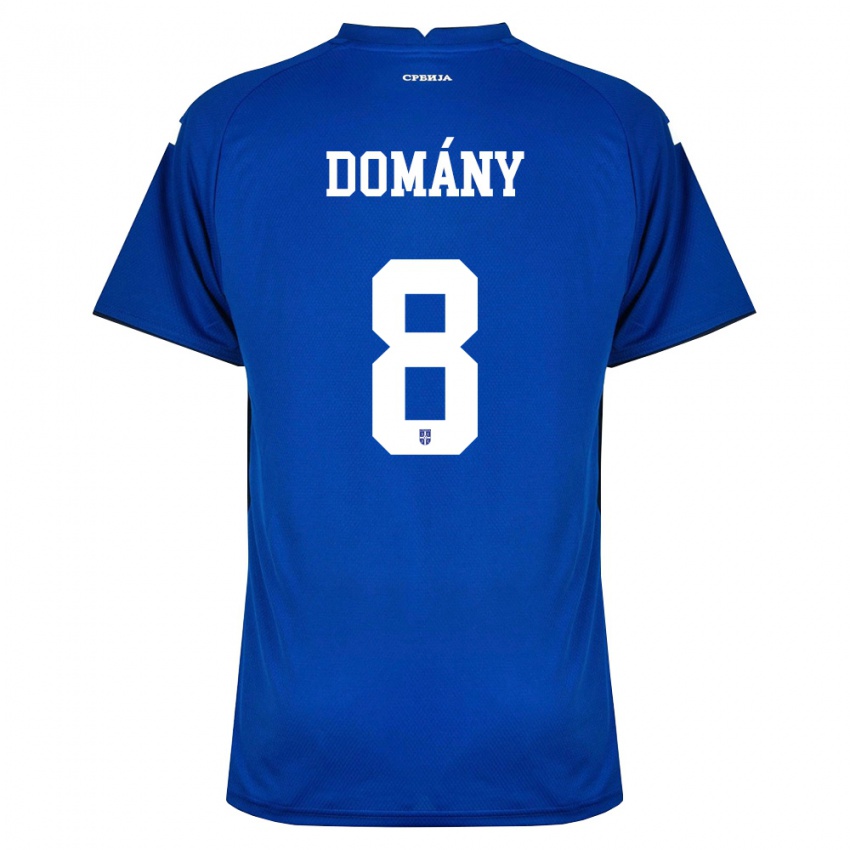 גברים סרביה Bence Domány #8 כהה אדום ג'רזי ביתית 26-28 חולצה קצרה