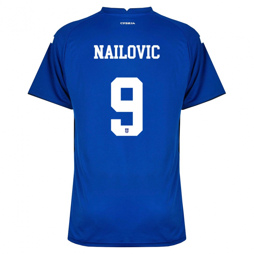 גברים סרביה Kabir Nailovic #9 כהה אדום ג'רזי ביתית 26-28 חולצה קצרה