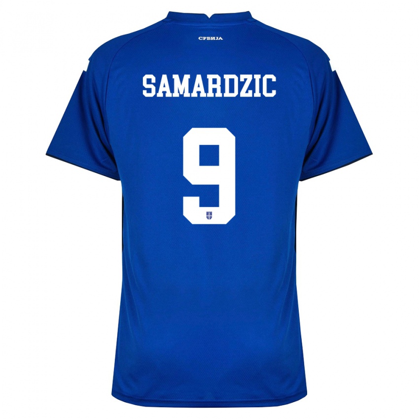 גברים סרביה Tadija Samardzic #9 כהה אדום ג'רזי ביתית 26-28 חולצה קצרה