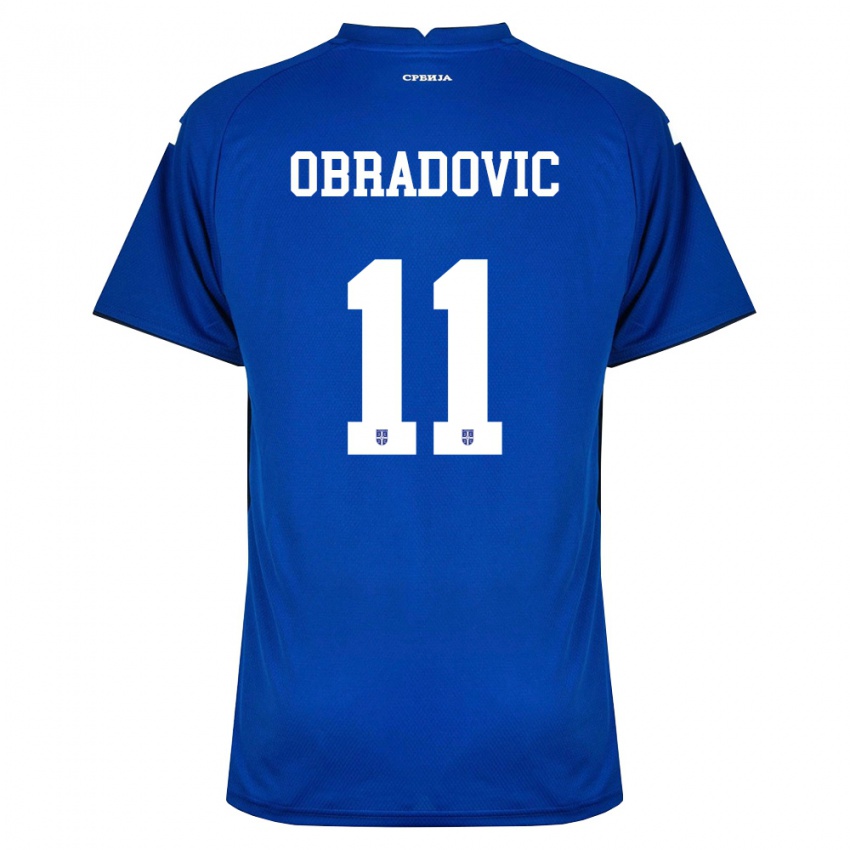 גברים סרביה אוגניין אוברדוביץ׳ #11 כהה אדום ג'רזי ביתית 26-28 חולצה קצרה