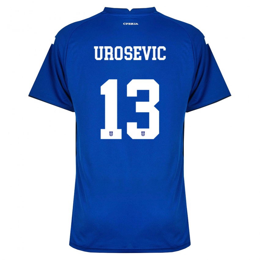 גברים סרביה David Urosevic #13 כהה אדום ג'רזי ביתית 26-28 חולצה קצרה