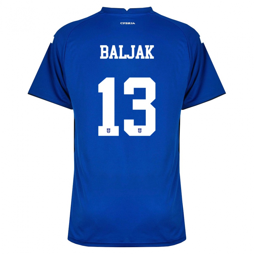 גברים סרביה Uros Baljak #13 כהה אדום ג'רזי ביתית 26-28 חולצה קצרה