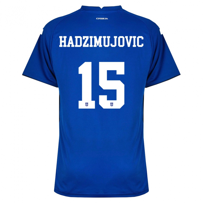 גברים סרביה Ahmed Hadzimujovic #15 כהה אדום ג'רזי ביתית 26-28 חולצה קצרה