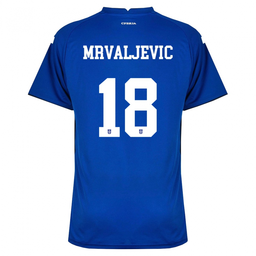 גברים סרביה Jovan Mrvaljevic #18 כהה אדום ג'רזי ביתית 26-28 חולצה קצרה