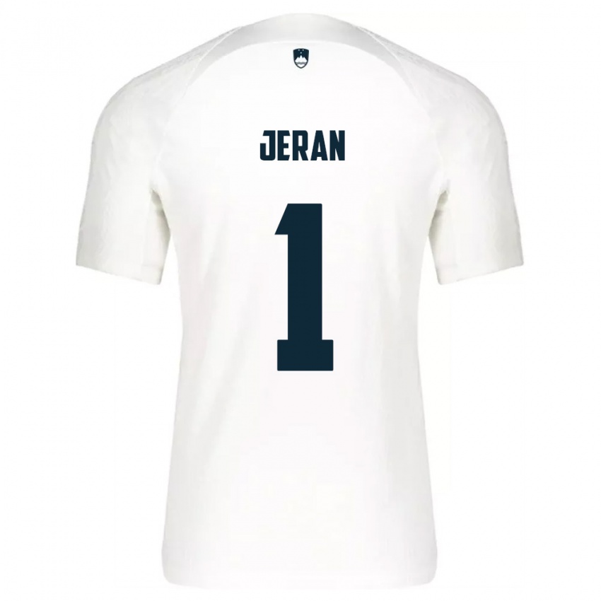 גברים סלובניה Patrik Jeran #1 לבן כחול ג'רזי ביתית 26-28 חולצה קצרה