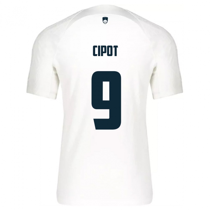גברים סלובניה Tio Cipot #9 לבן כחול ג'רזי ביתית 26-28 חולצה קצרה