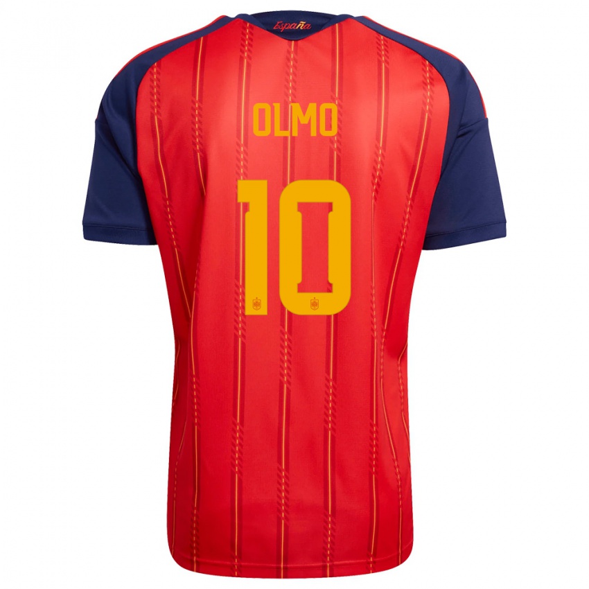 גברים ספרד דני אולמו #10 אדום כהה צהוב ג'רזי ביתית 26-28 חולצה קצרה