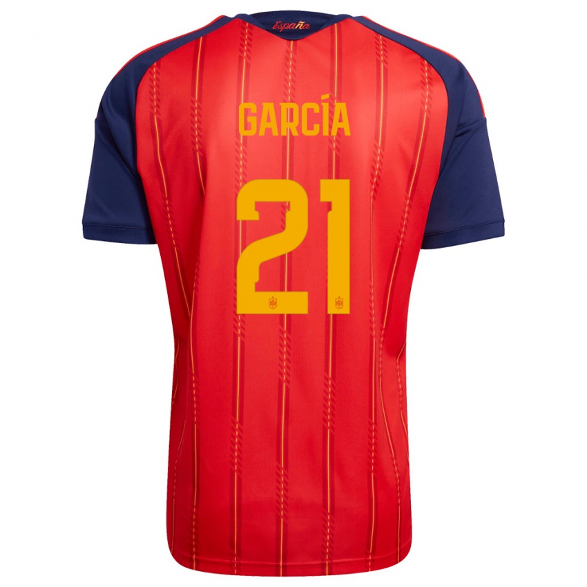 גברים ספרד שילה גרסיה #21 אדום כהה צהוב ג'רזי ביתית 26-28 חולצה קצרה