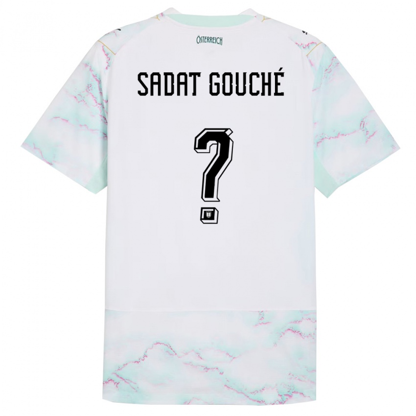 גברים אוסטריה Frederic Sadat Gouché #0 לבן ירוק זהב הרחק ג'רזי 26-28 חולצה קצרה