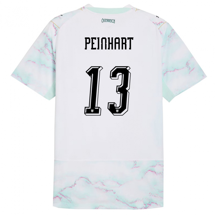 גברים אוסטריה Jonas Peinhart #13 לבן ירוק זהב הרחק ג'רזי 26-28 חולצה קצרה