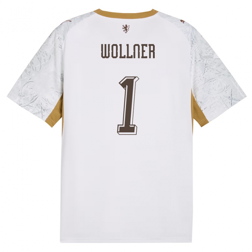 גברים צ'כיה Vojtech Wollner #1 שמנת זהב אפור הרחק ג'רזי 26-28 חולצה קצרה
