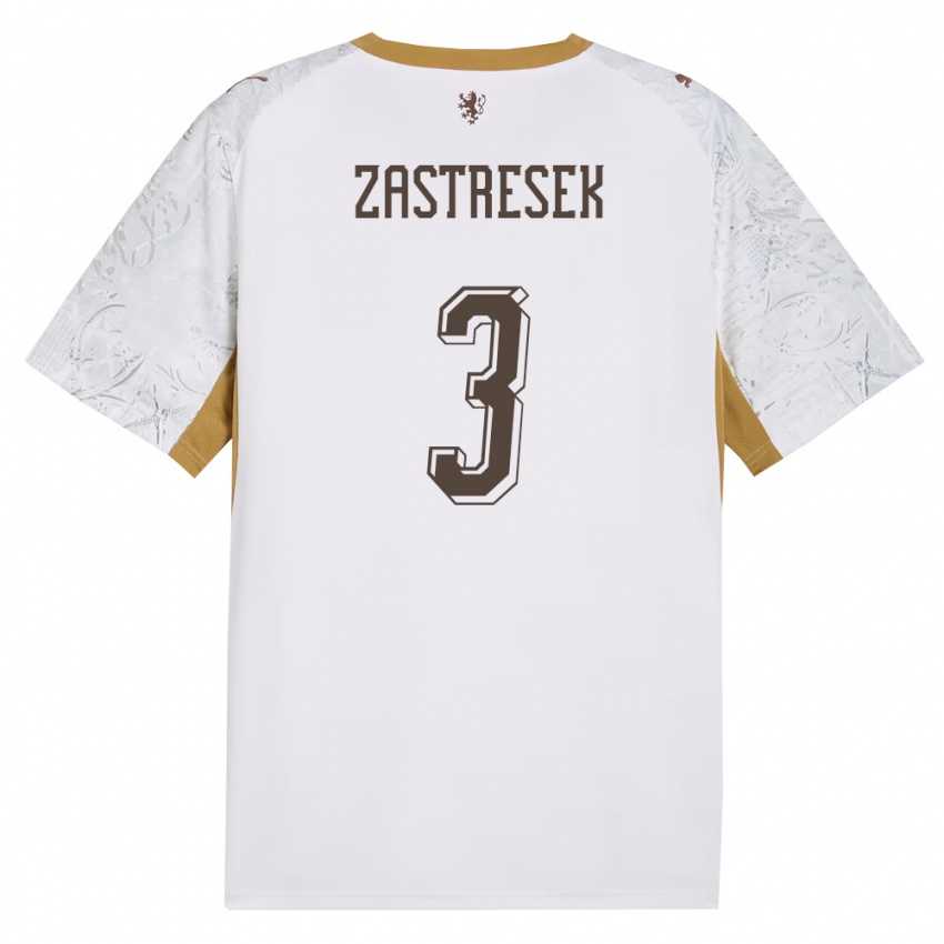 גברים צ'כיה Matous Zastresek #3 שמנת זהב אפור הרחק ג'רזי 26-28 חולצה קצרה