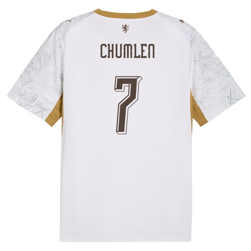גברים צ'כיה Nicolas Chumlen #7 שמנת זהב אפור הרחק ג'רזי 26-28 חולצה קצרה