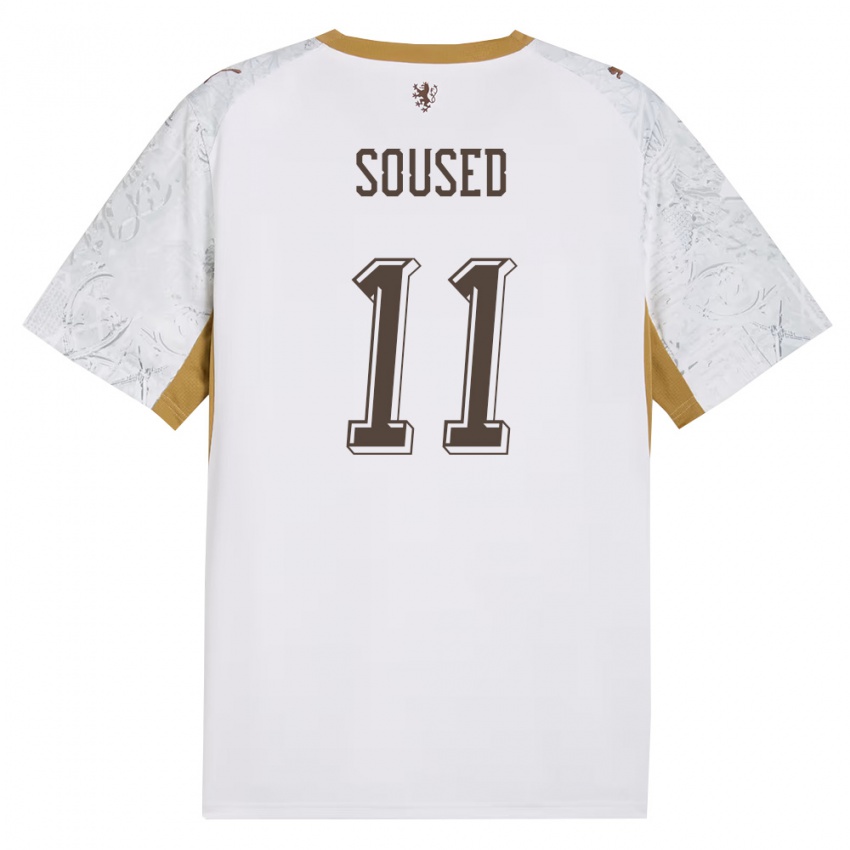 גברים צ'כיה Lukas Soused #11 שמנת זהב אפור הרחק ג'רזי 26-28 חולצה קצרה