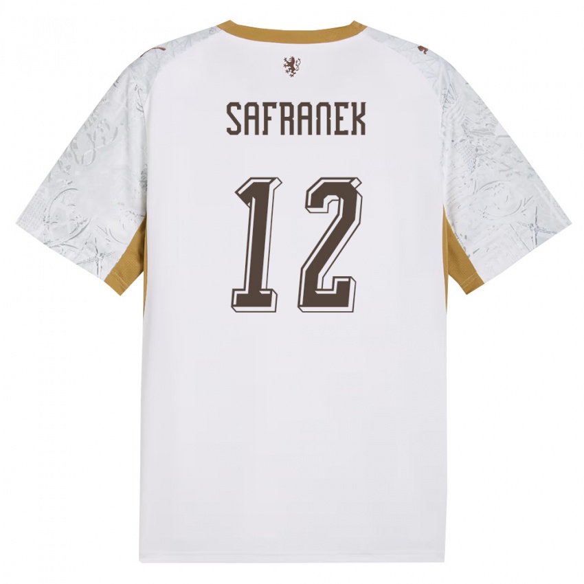 גברים צ'כיה Adam Safranek #12 שמנת זהב אפור הרחק ג'רזי 26-28 חולצה קצרה