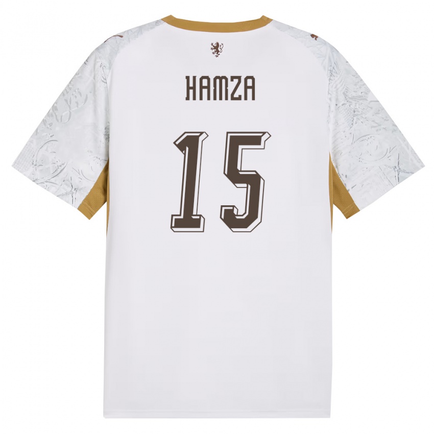 גברים צ'כיה Jiri Hamza #15 שמנת זהב אפור הרחק ג'רזי 26-28 חולצה קצרה