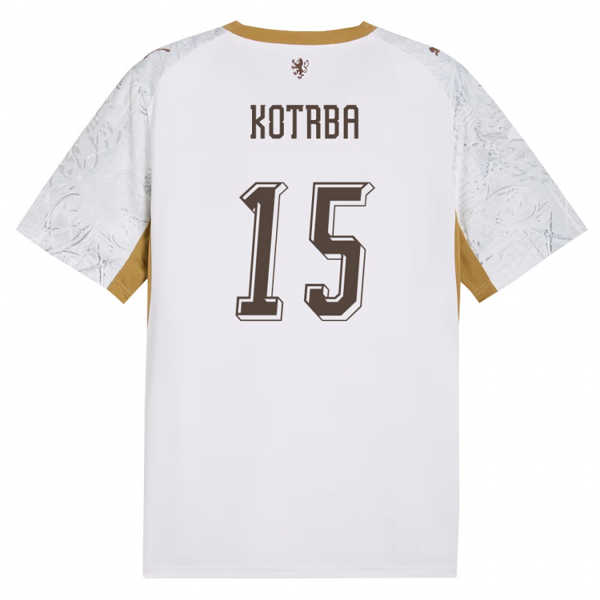 גברים צ'כיה Damian Kotrba #15 שמנת זהב אפור הרחק ג'רזי 26-28 חולצה קצרה