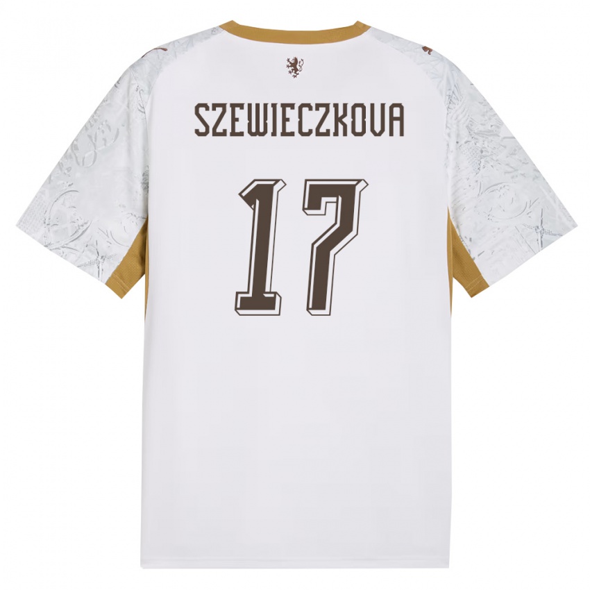 גברים צ'כיה Tereza Szewieczková #17 שמנת זהב אפור הרחק ג'רזי 26-28 חולצה קצרה