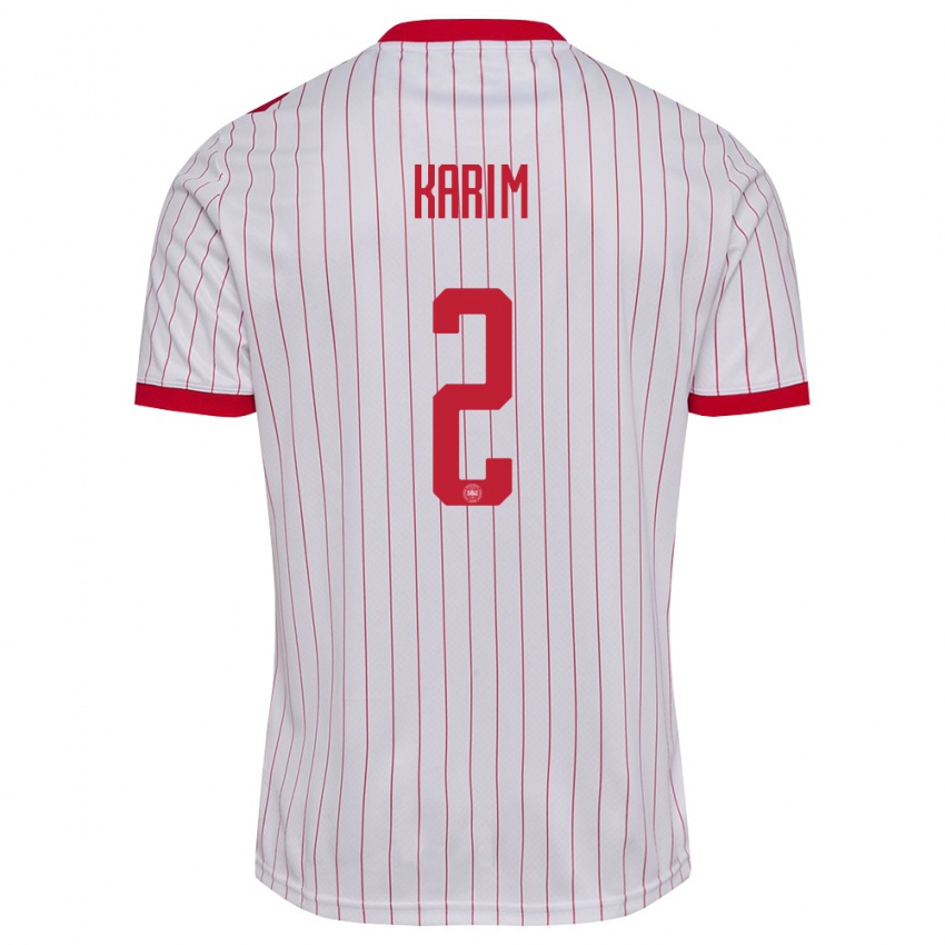 גברים דנמרק Adam Karim #2 לבן אדום הרחק ג'רזי 26-28 חולצה קצרה