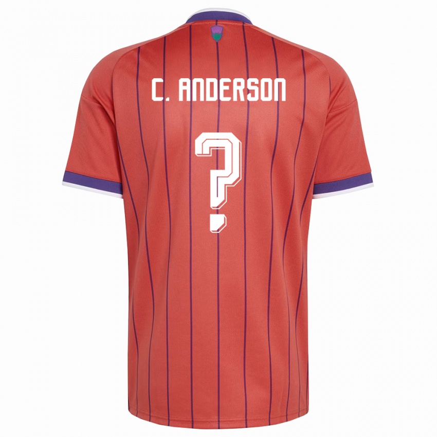 גברים סקוטלנד Cayden Anderson #0 כתום סגול הרחק ג'רזי 26-28 חולצה קצרה