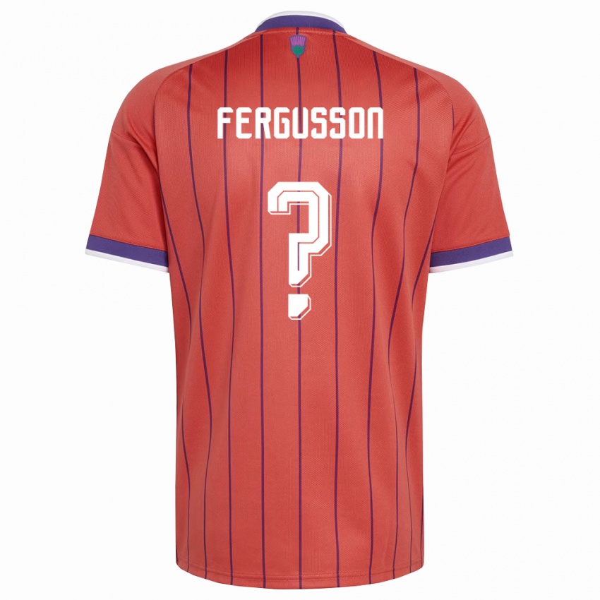 גברים סקוטלנד Coben Fergusson #0 כתום סגול הרחק ג'רזי 26-28 חולצה קצרה