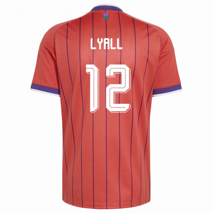 גברים סקוטלנד Warren Lyall #12 כתום סגול הרחק ג'רזי 26-28 חולצה קצרה