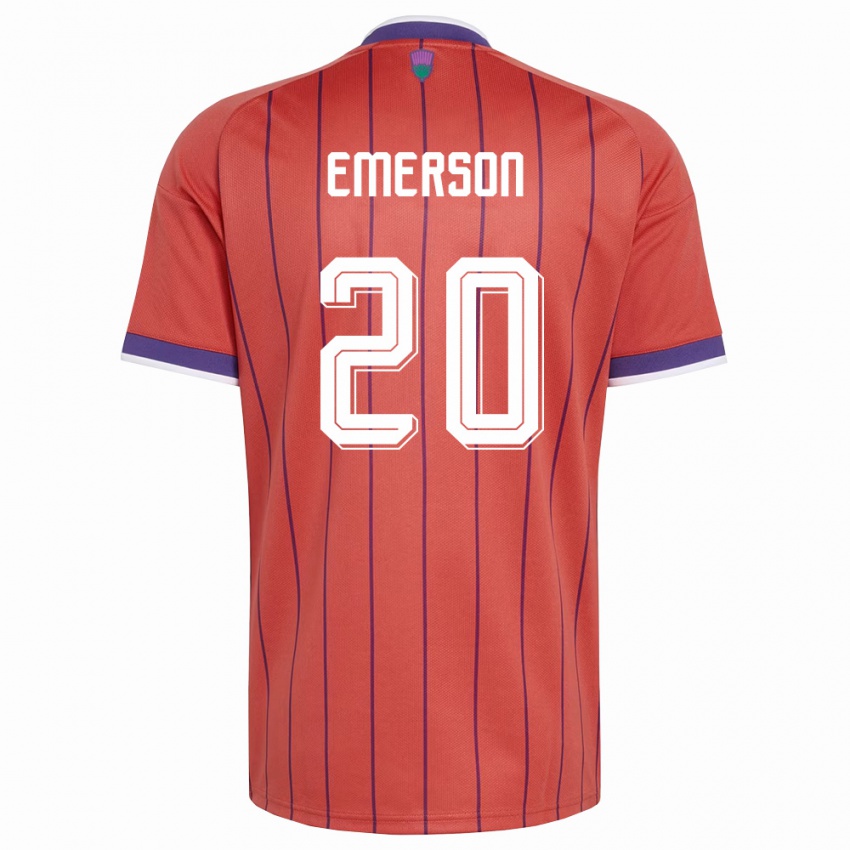 גברים סקוטלנד Johnny Emerson #20 כתום סגול הרחק ג'רזי 26-28 חולצה קצרה