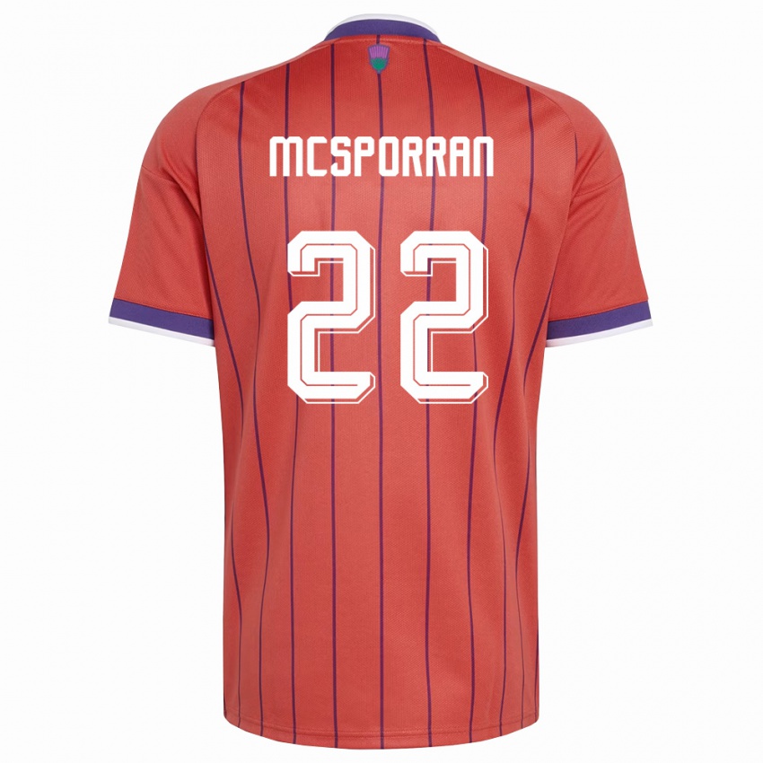 גברים סקוטלנד Arran Mcsporran #22 כתום סגול הרחק ג'רזי 26-28 חולצה קצרה