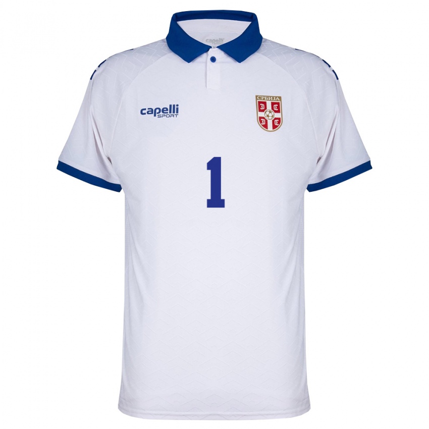 גברים סרביה אוגניין לוקיץ׳ #1 כהה לבן אדום הרחק ג'רזי 26-28 חולצה קצרה